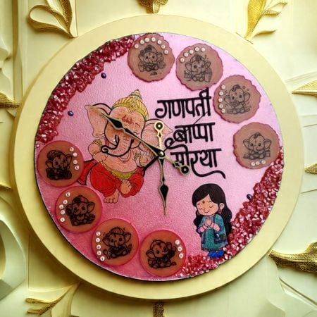 Handcrafted Ganesha Resin Art Wall Clock